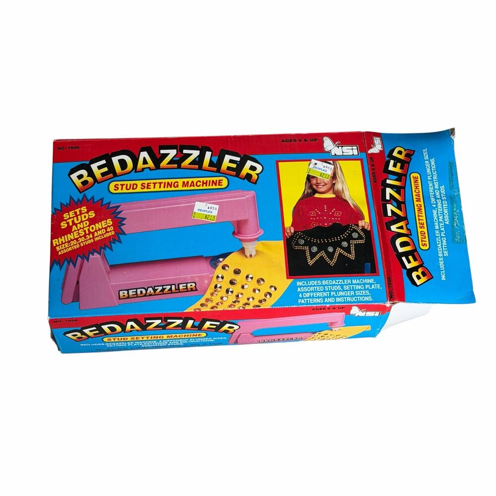 Bedazzler Rhinestone Stud Setting Machine w/ Patterns Plungers Vintage 1990s NEW